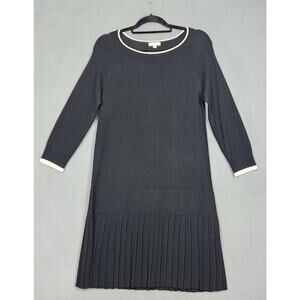 Shoshanna Black Knit Dress with White Trim